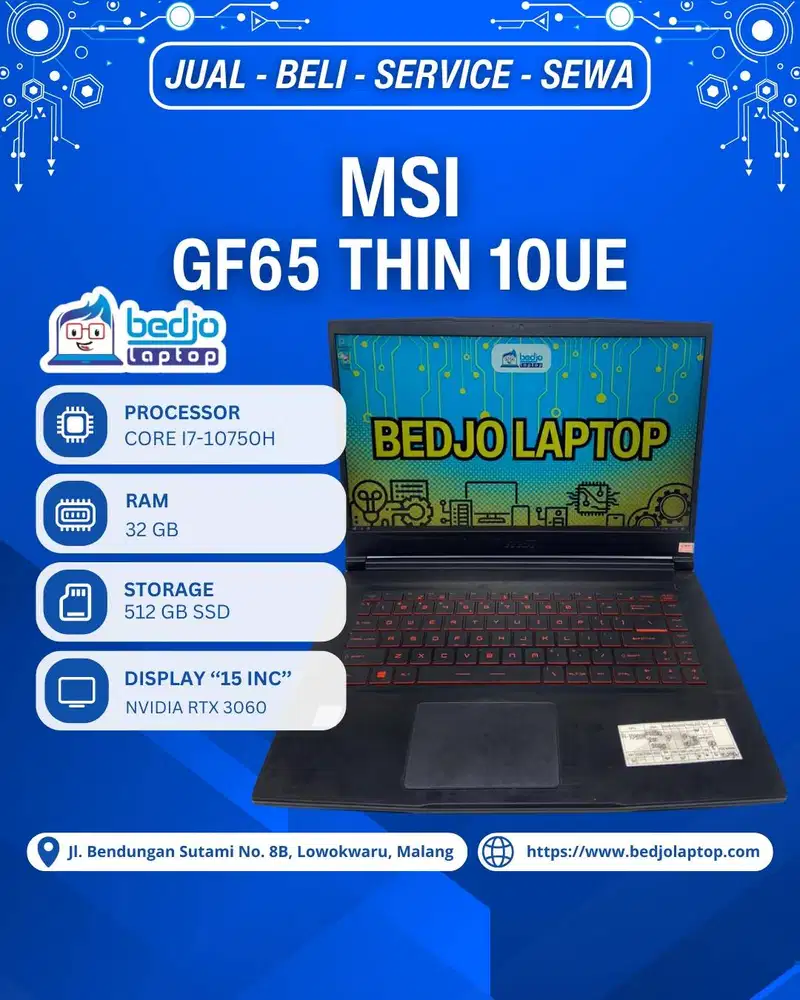 MSI GF65 THIN 10UE SUPER KENCENG! Laptop Gaming Core i7