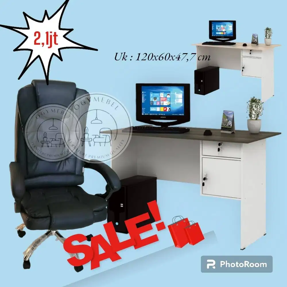 PROMO SALE PAKET HEMAT MEJA DAN KURSI DIREKTUR GRATIS ANTAR