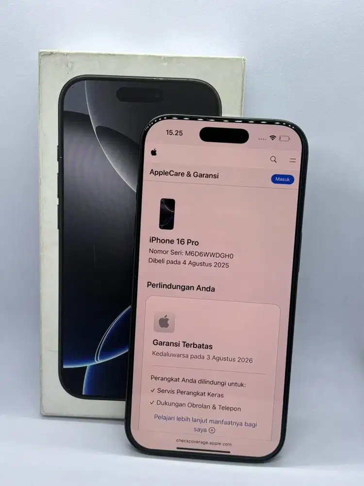 Iphone 16Pro 128GB Black Titanium Ibox (garansi on Agustus 2026)