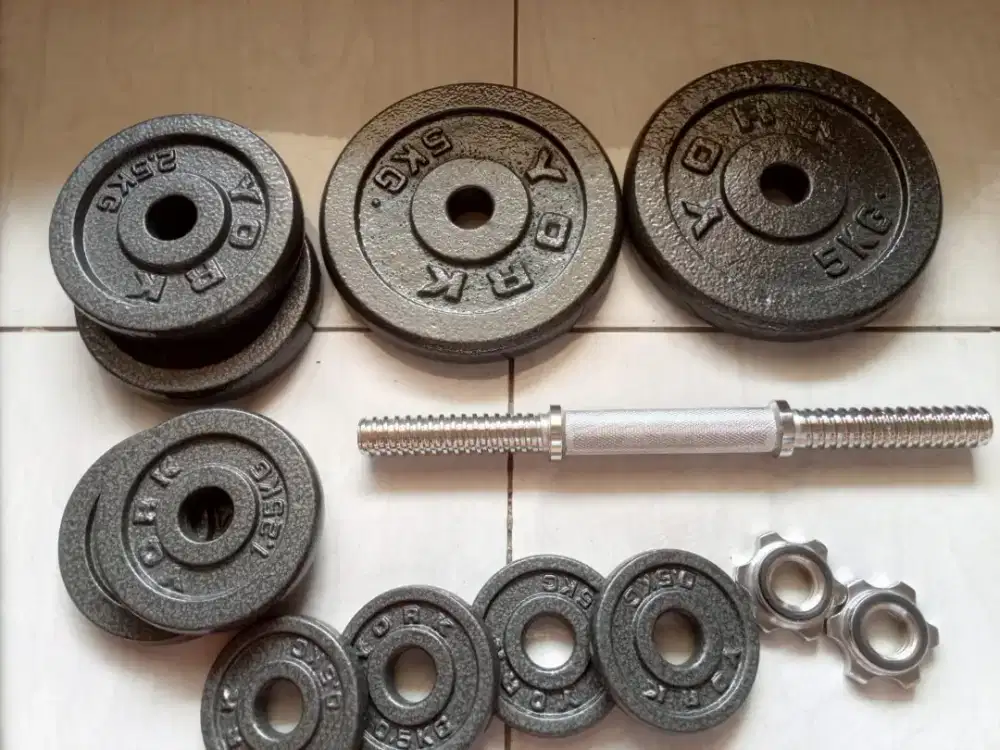 dumbell set berat total 22kg kondiis no minus