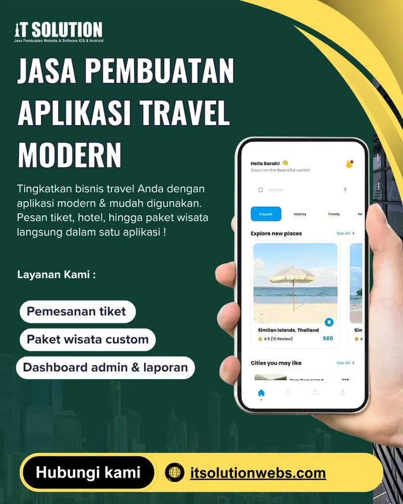 Custom Aplikasi Travel Prfoesional dann Modern