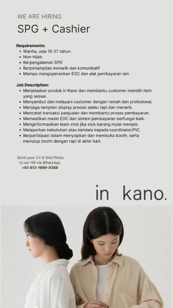 SPG dan Cashier