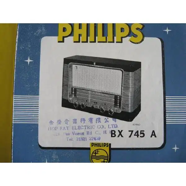 Vintage buku instruksi untuk Radio tabung Philips Type BX 745 A