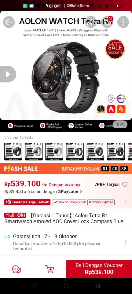 Smartwatch Aolon Tetra R4