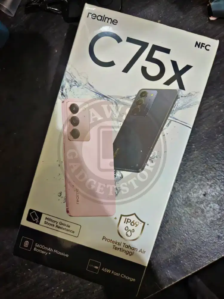BNIB Realme C75X pink 8/128gb, IP69 tahan cipratan air