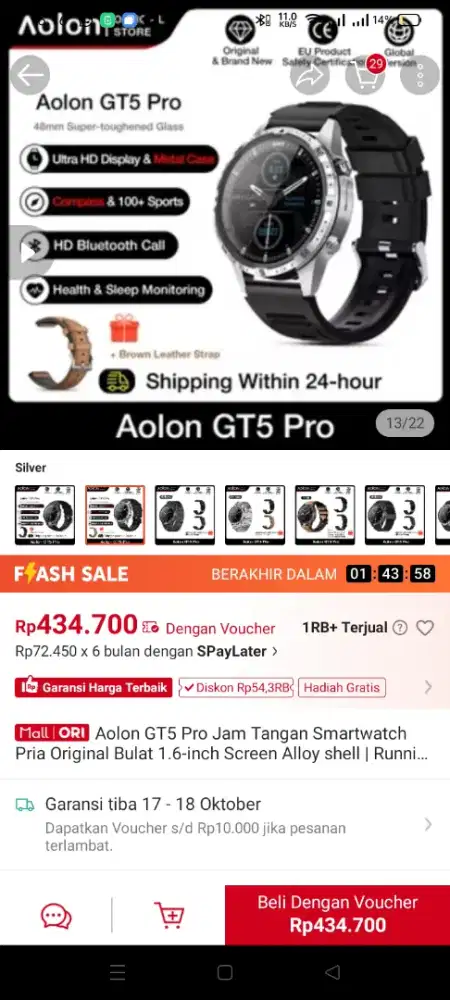 Smartwatch Aolon gt5 pro