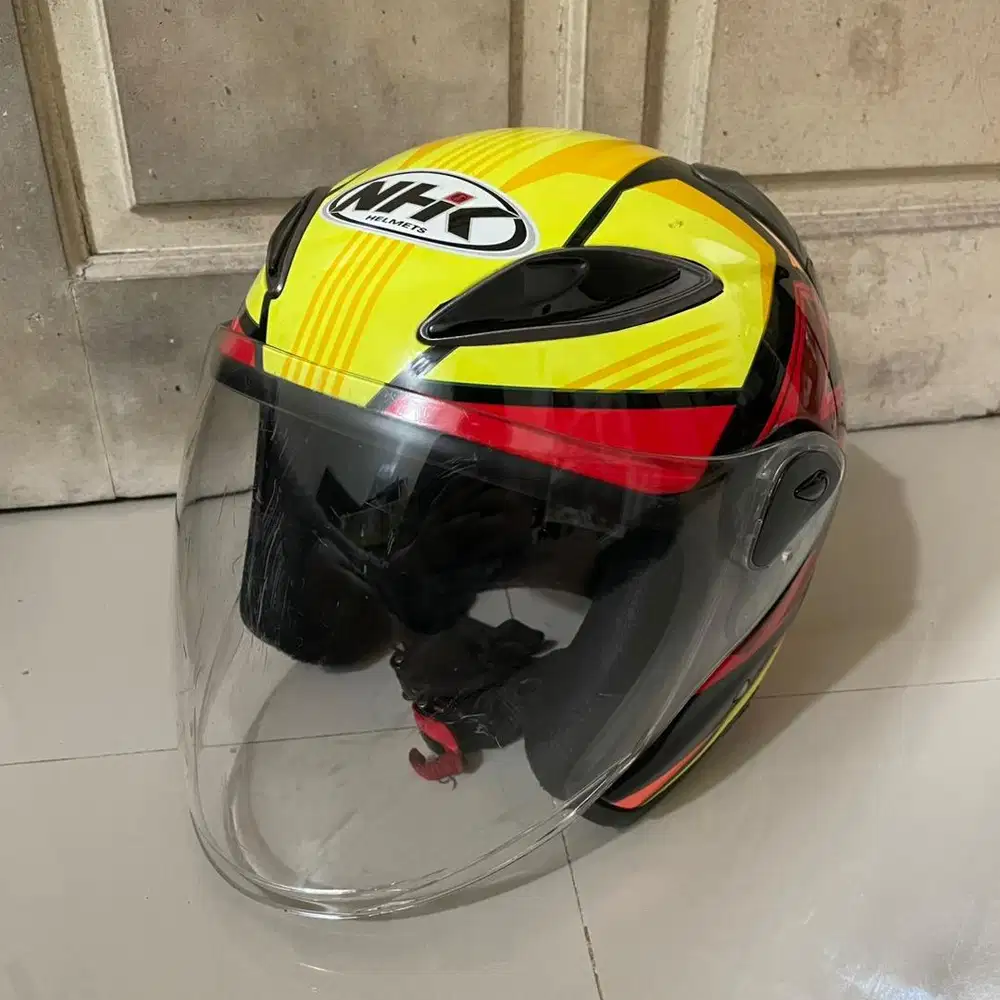 Helm Half Face NHK R6 Starco Black Red Yellow