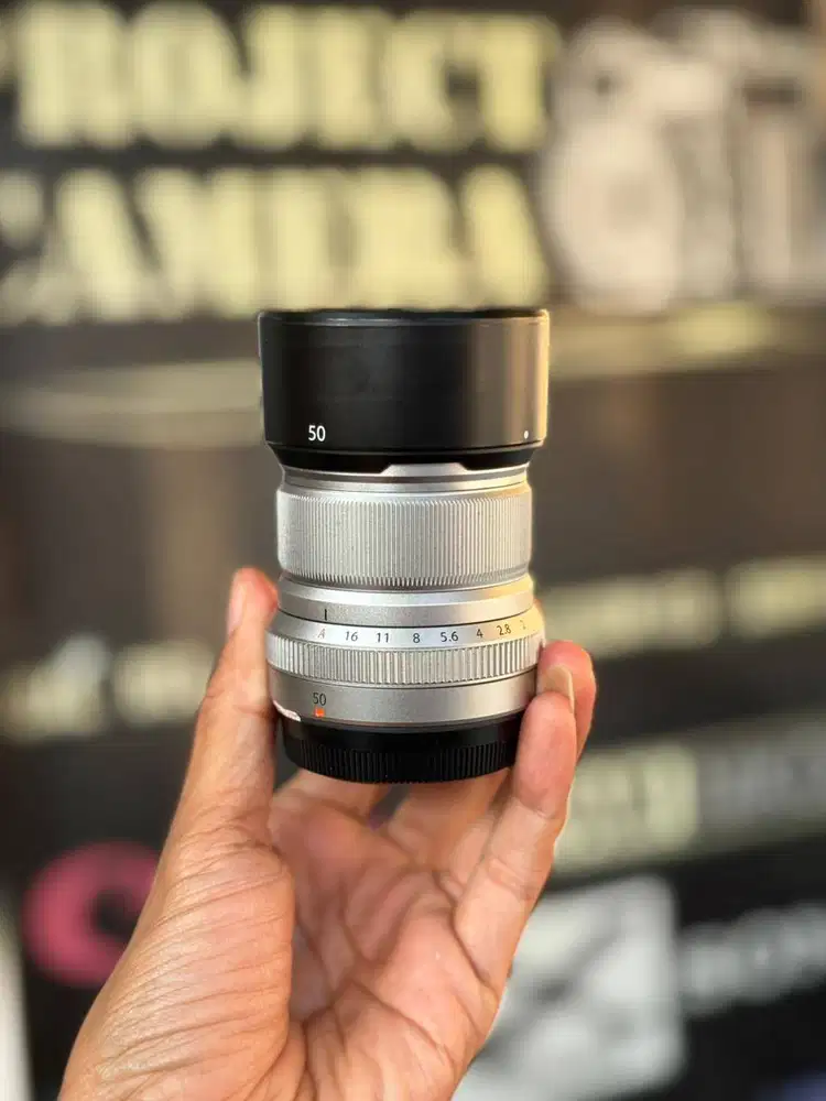 Lensa Fujifilm Fujinon XF 50mm F2 R WR Fullset Mulus