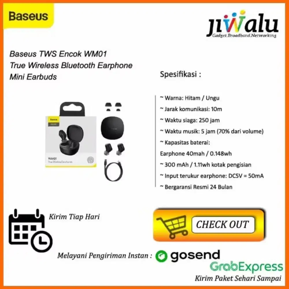 Baseus TWS Encok WM01 True Wireless Bluetooth Mini Earphone