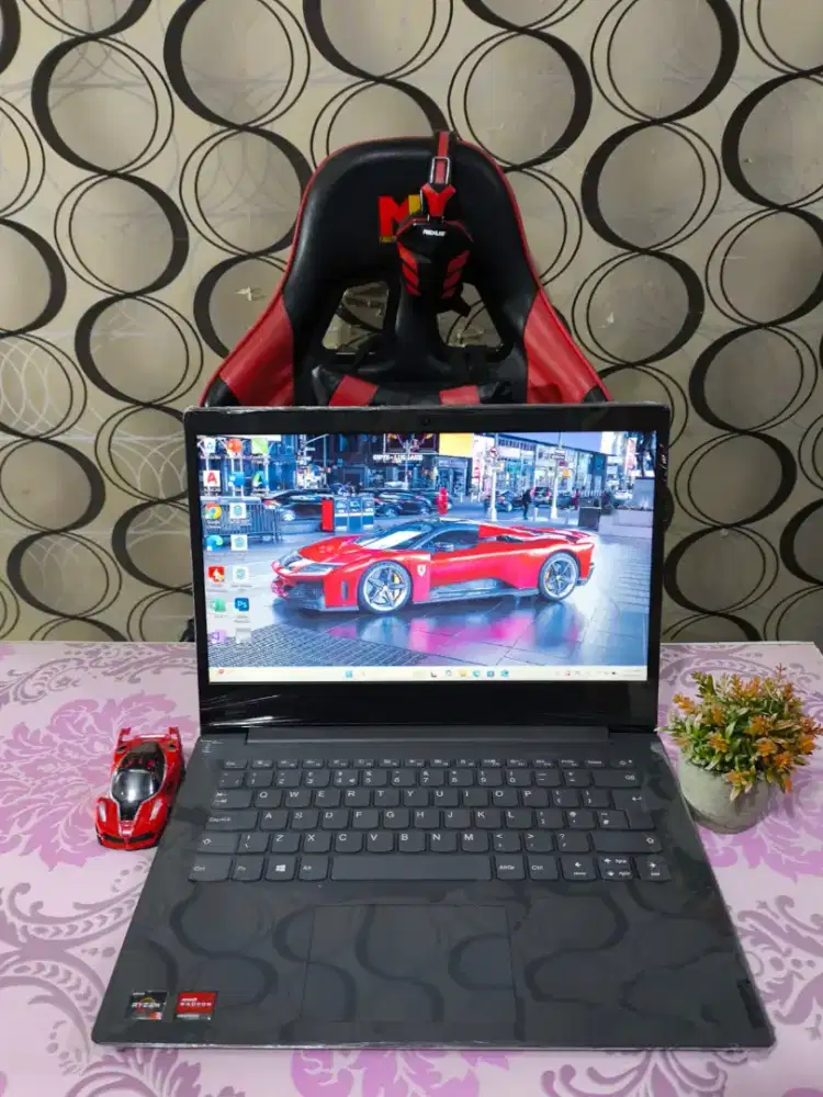Laptop Slim Lenovo V14 Ryzen Ram 8Gb/Ssd 256gb siap pakai sekolah kerj
