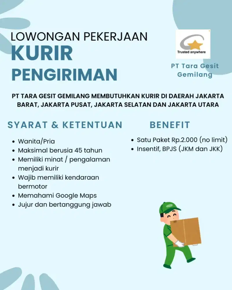 dicari kurir pengiriman paket