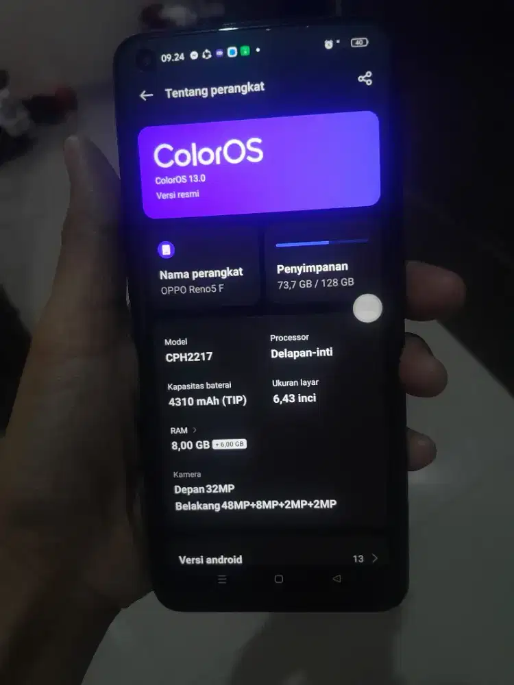 HP oppo reno 5 F