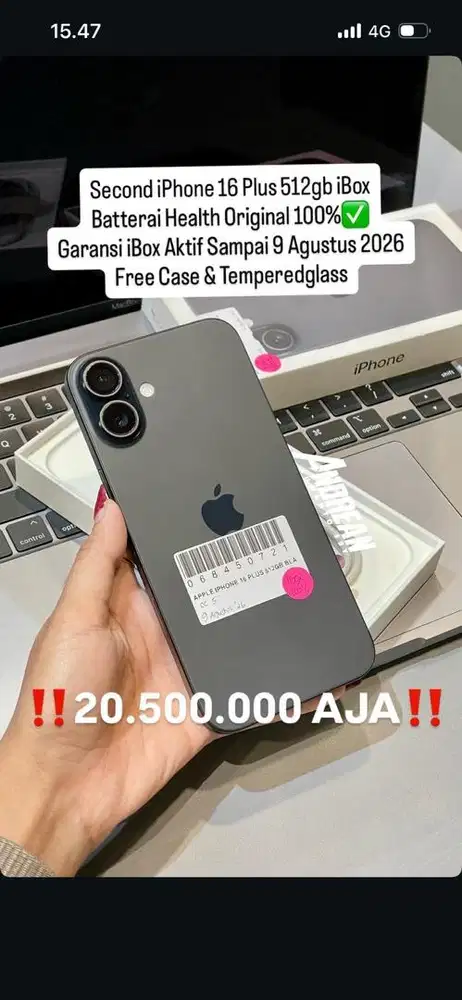 Iphone 16 plus 512gb ibox garansi agustus 2026