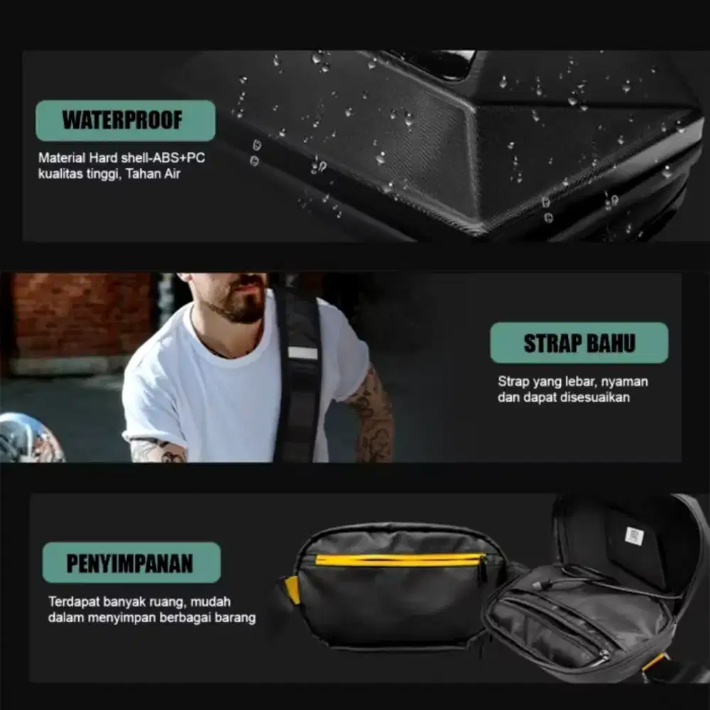 Tas Slingbag Led Merk Loy Bluetooth Waterproof