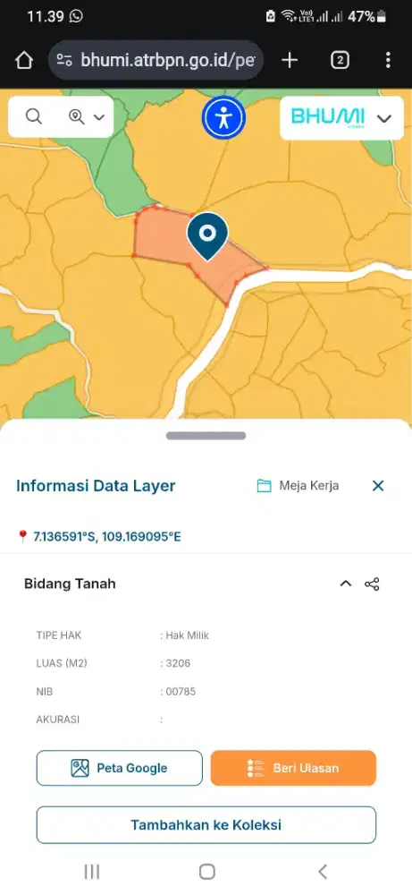 Tanah bagus murah jual cepat