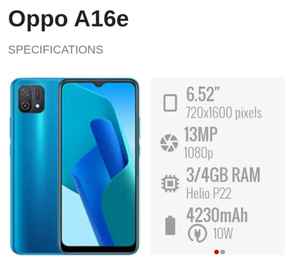Oppo A16E 3/32 Mulus Nett 500rb Pass. Lok.Kakimalang