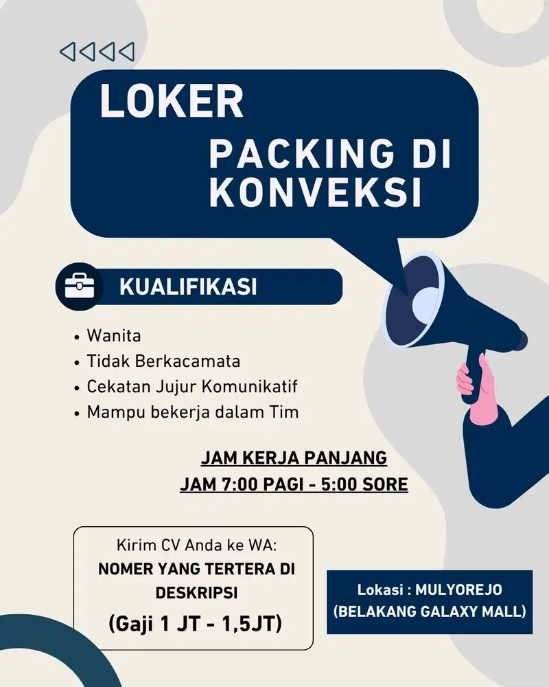 LOWONGAN PACKING KONVEKSI