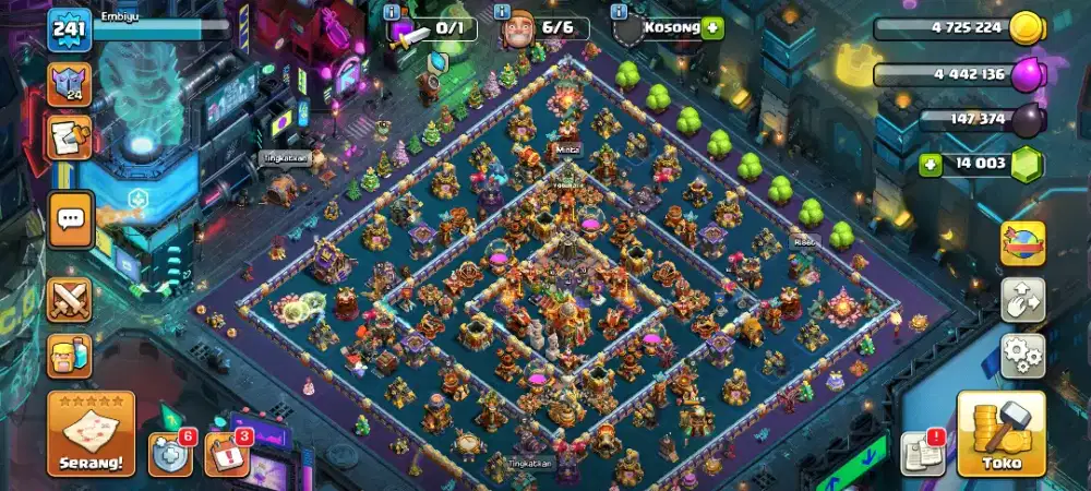 Akun th 16 SEMIMAX, Gems 14k, coc Clash of Clans