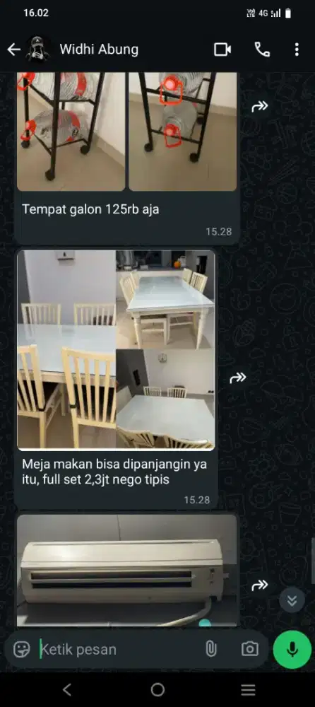 Meja makan bisa dipanjangin