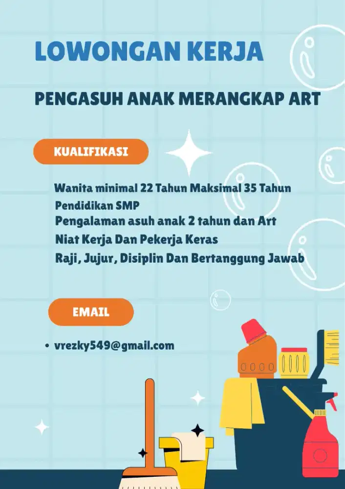 Dibutuhkan pengasuh merangkap ART