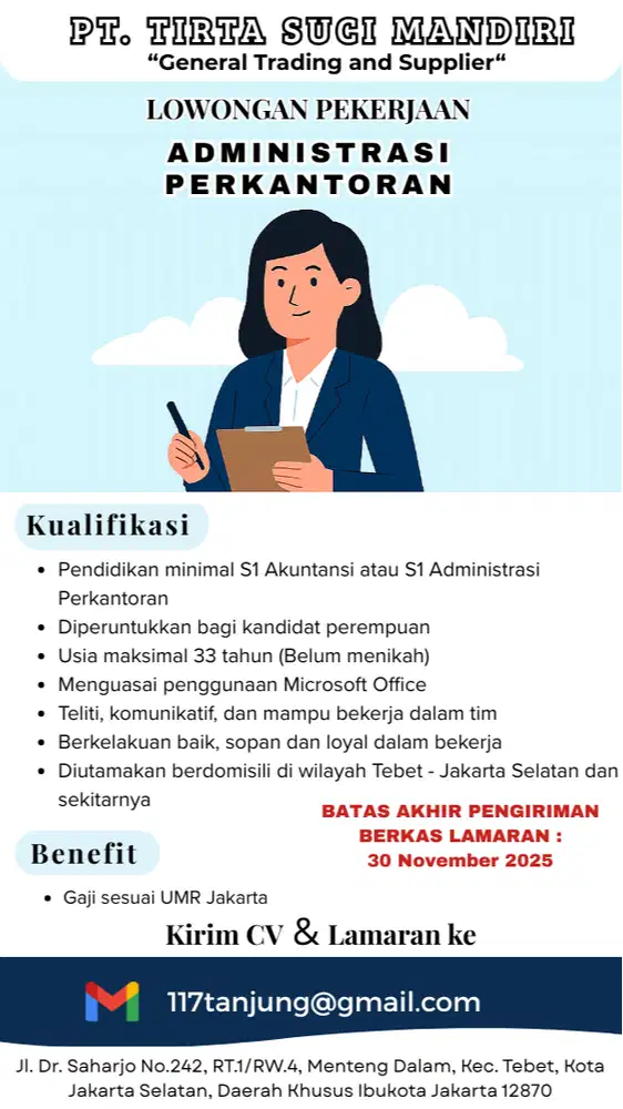 Administrasi Perkantoran (PT.TIRTA SUCI MANDIRI)