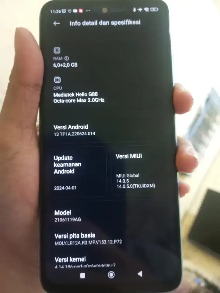 Di jual xiaomi redmi 10 tahun 2022 Ram 6/128 gb hp + dus