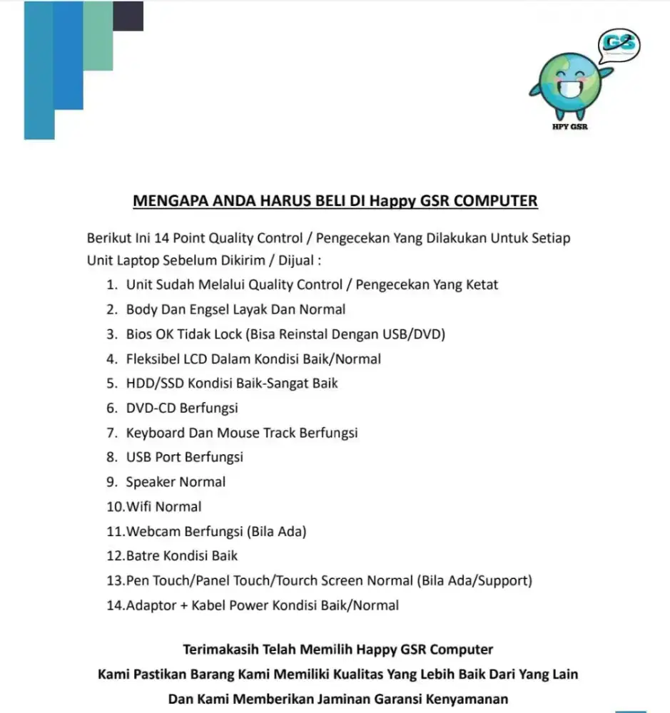 Happy GSR Toko Laptop Viral Di Jakarta Mulai Harga 1Jutaan