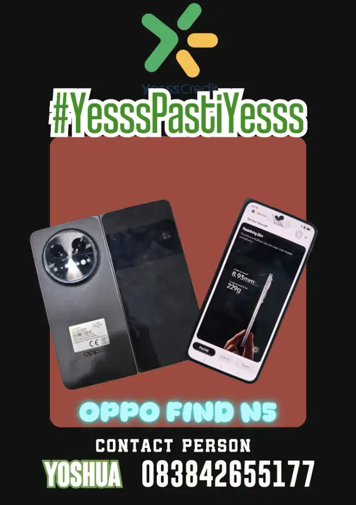 Jual Cash dan Credit Oppo Find N5. Tanpa DP dan Promo bunga 0