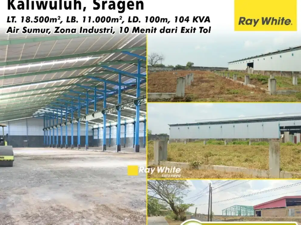 Gudang Dijual Zona Industri Sragen, Dekat Pintu Tol