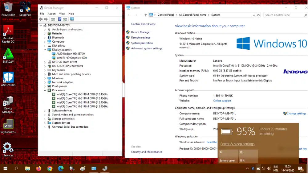 Laptop LENOVO 8GB VGA Dual Render AMD Gaming Desain Garansi Toko FISIK