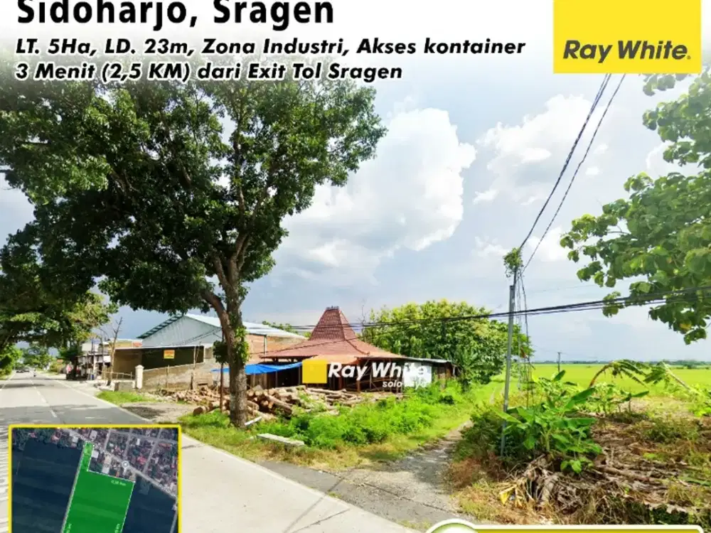 Tanah Dijual Zona Industri Sragen, Siap Bangun Harga Mapan Ijin Mudah