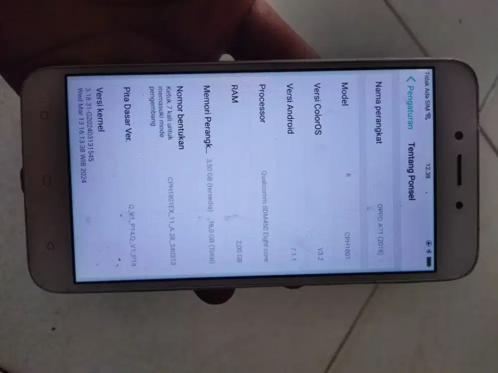 Oppo A71 2 / 16 batangan minus sesuai gambar