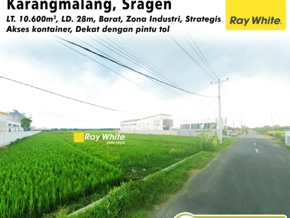 Tanah Dijual Zona Industri Sragen, Dekat Pintu Tol