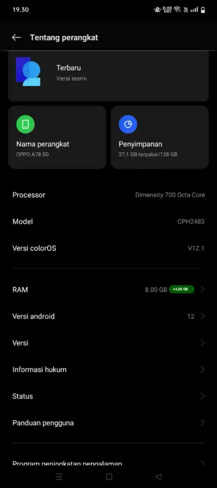 hp oppo a78 5g  full set