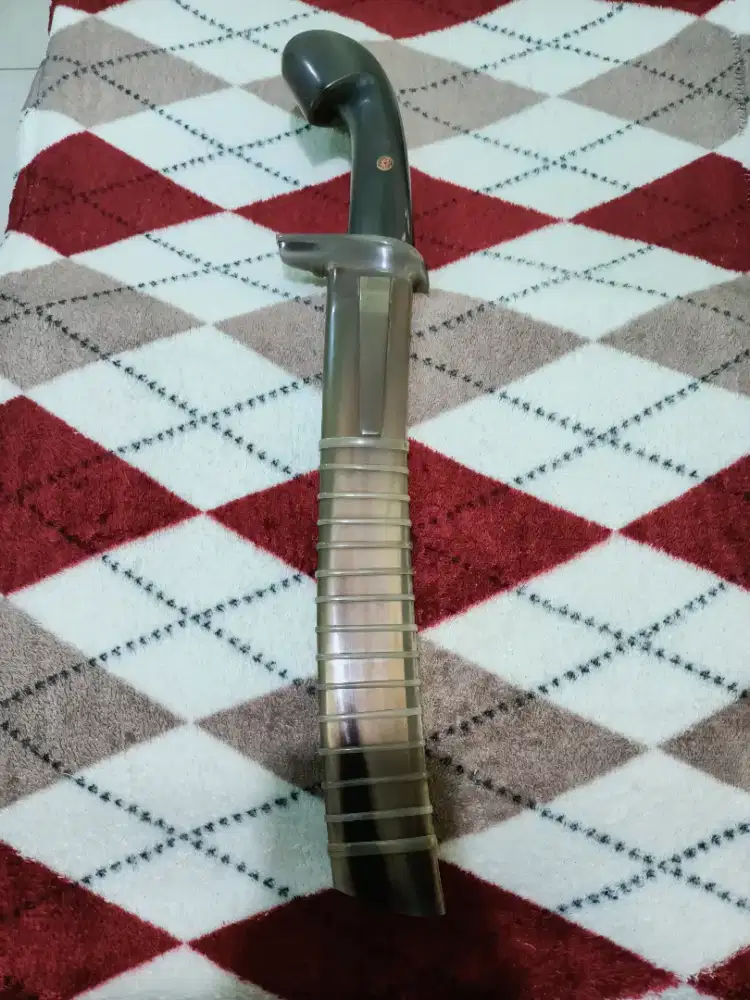 Golok Elmax Sultan HT Pabrik Ful Tanduk Bule Tanpa Sambung Super Tajam