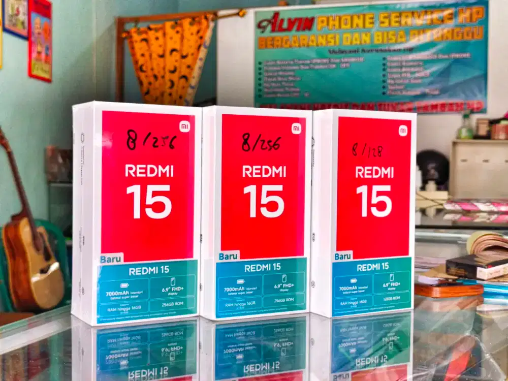 REDMI 15 8/256 NEW SEGEL PROMO TERMURAH GARANSI RESMI 15 BULAN