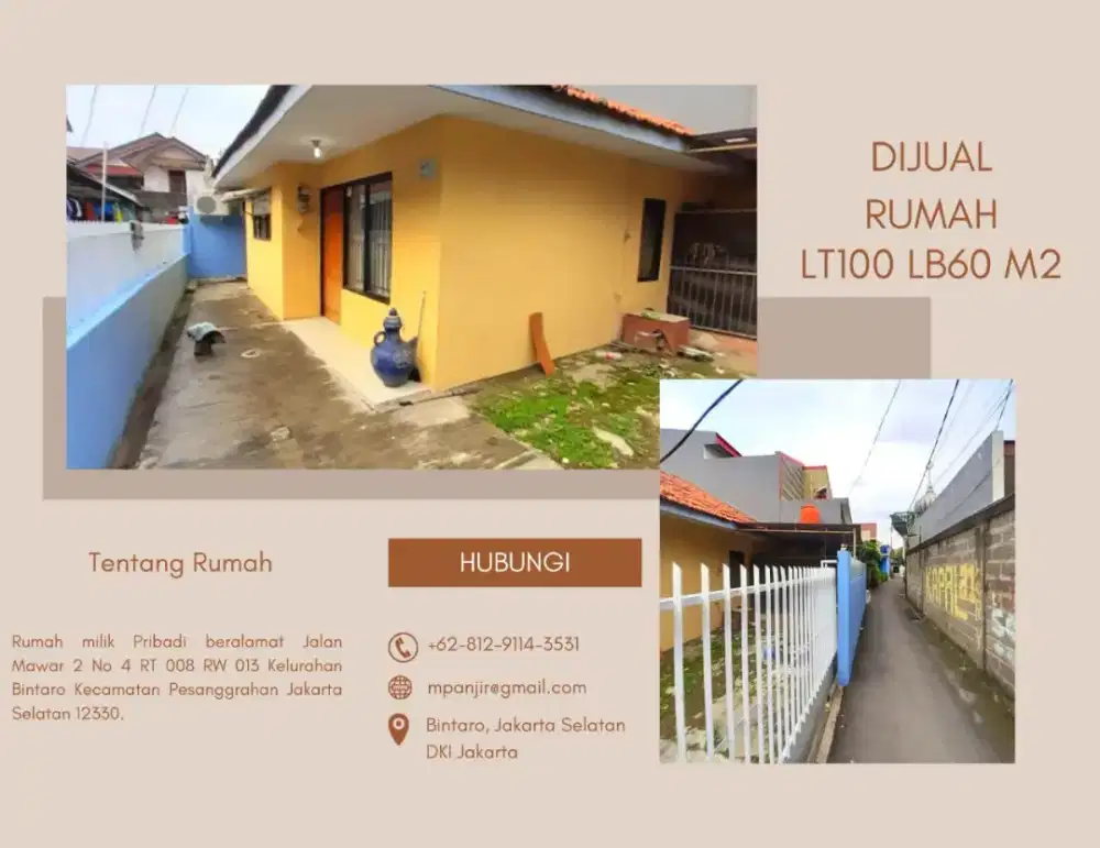 Dijual Rumah lokasi Bintaro