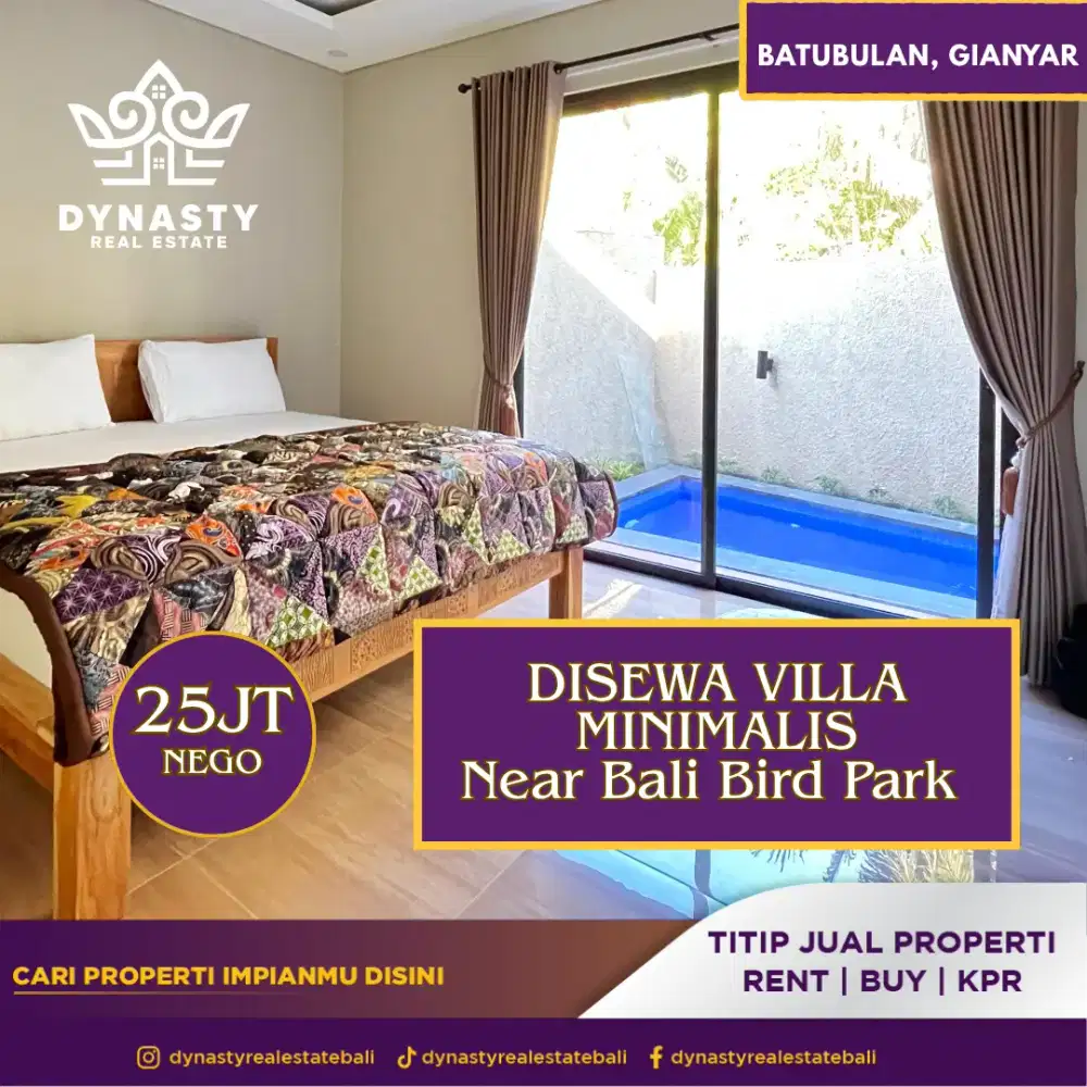 Villa minimalis asri dan nyaman di batubulan gianyar