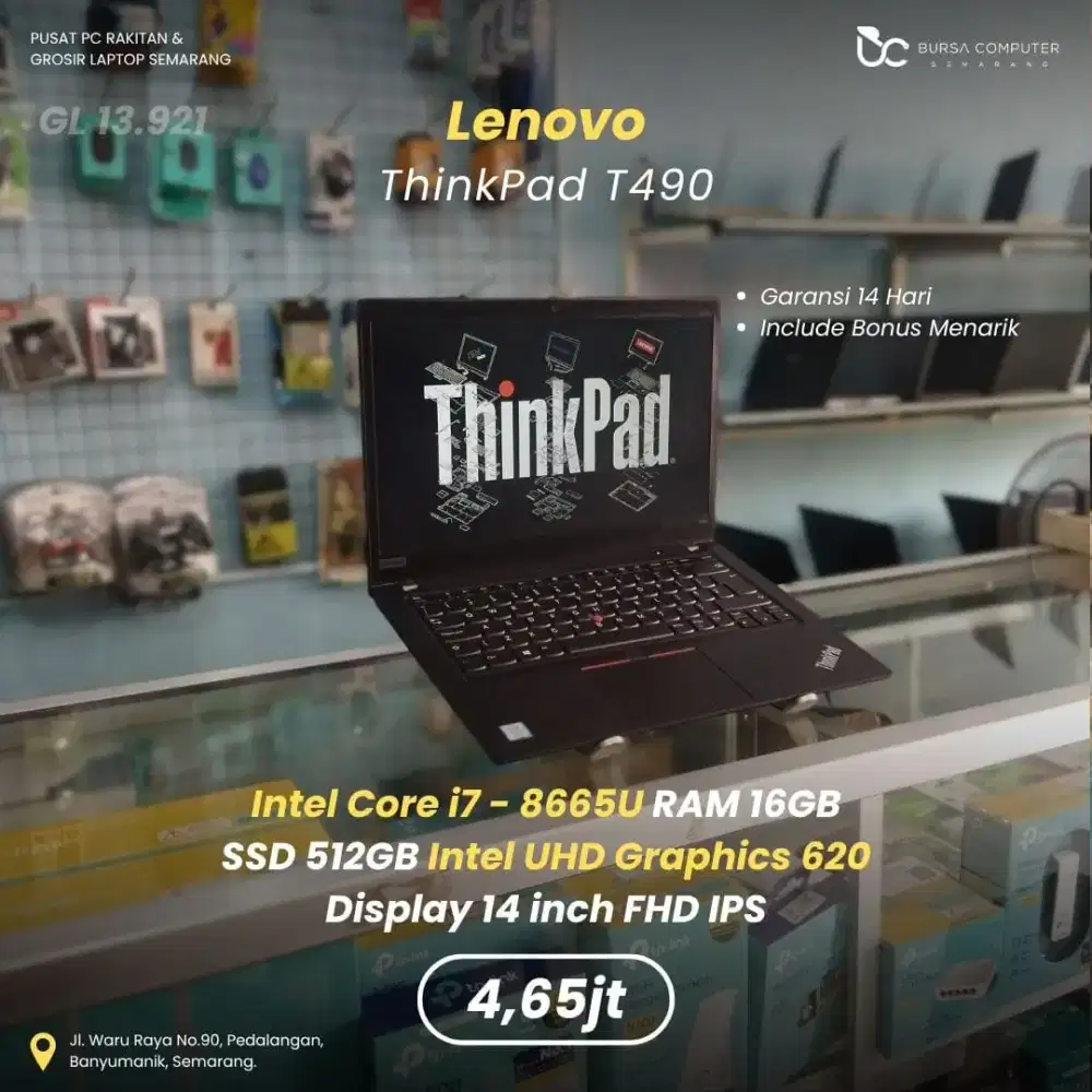 LENOVO Thinkpad T490 | Core i7 8665U 16GB 512GB