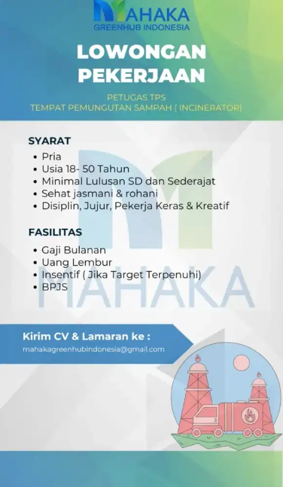 Lowongan Pekerjaan ‎Petugas TPS (Incenerator)