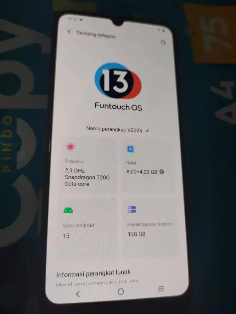 Vivo v20 8+4/128 nfc amoled finger layar