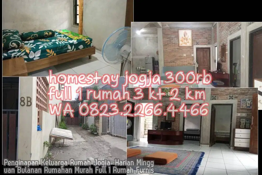 Penginapan Keluarga Rumah Jogja  Harian Mingguan Bulanan Rumahan Murah