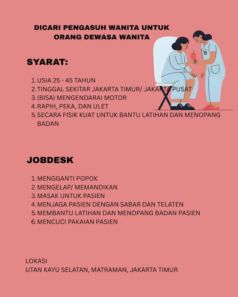 BUTUH CEPAT PENGASUH WANITA