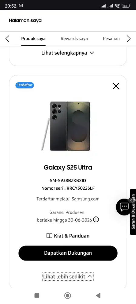 Samsung S25 Ultra Sein 12/256 Mulus Garansi On Siap Pakai