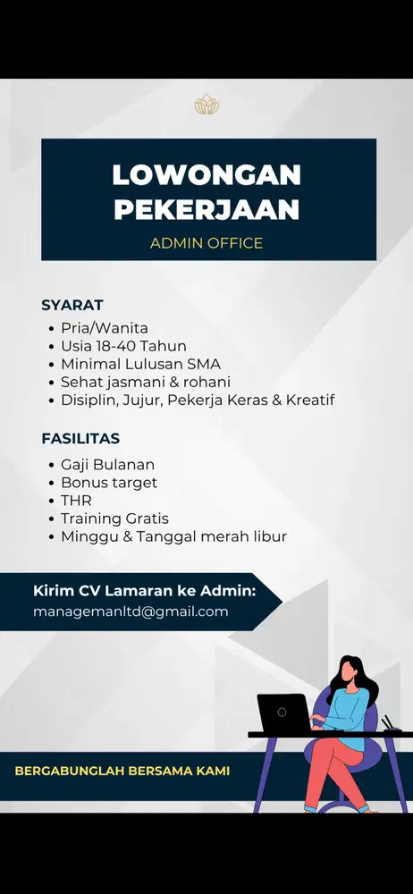 Dibutuhkan karyawan admin