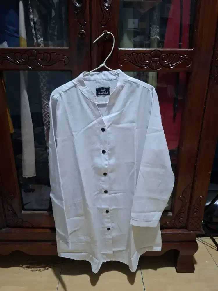 baju koko tunik putih laki laki