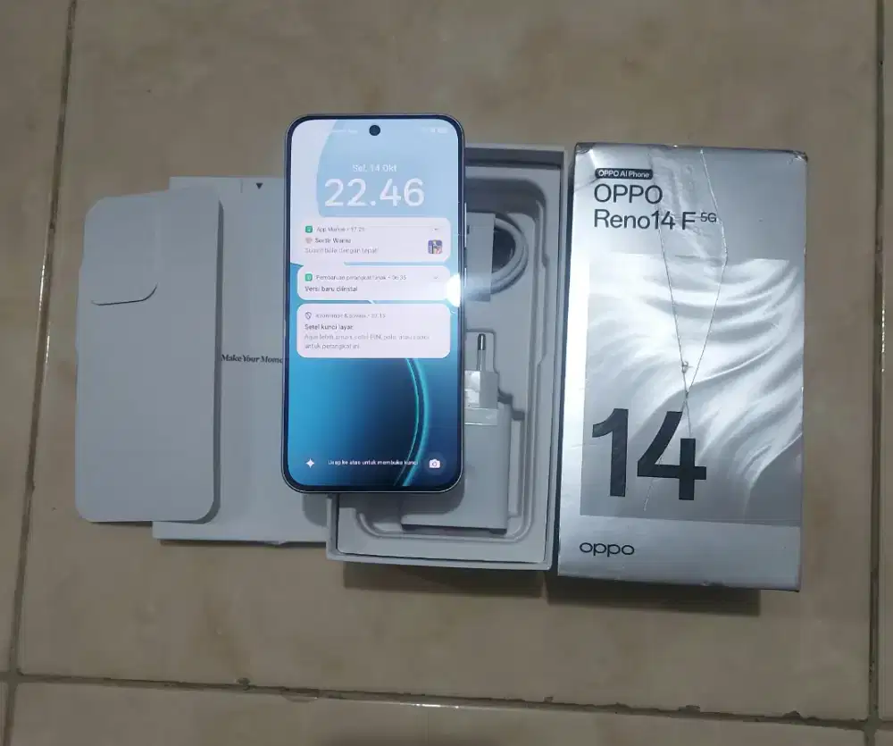 Oppo Reno 14F 5G Ram 12/256GB Like new Fullset garansi s/d mei 2026