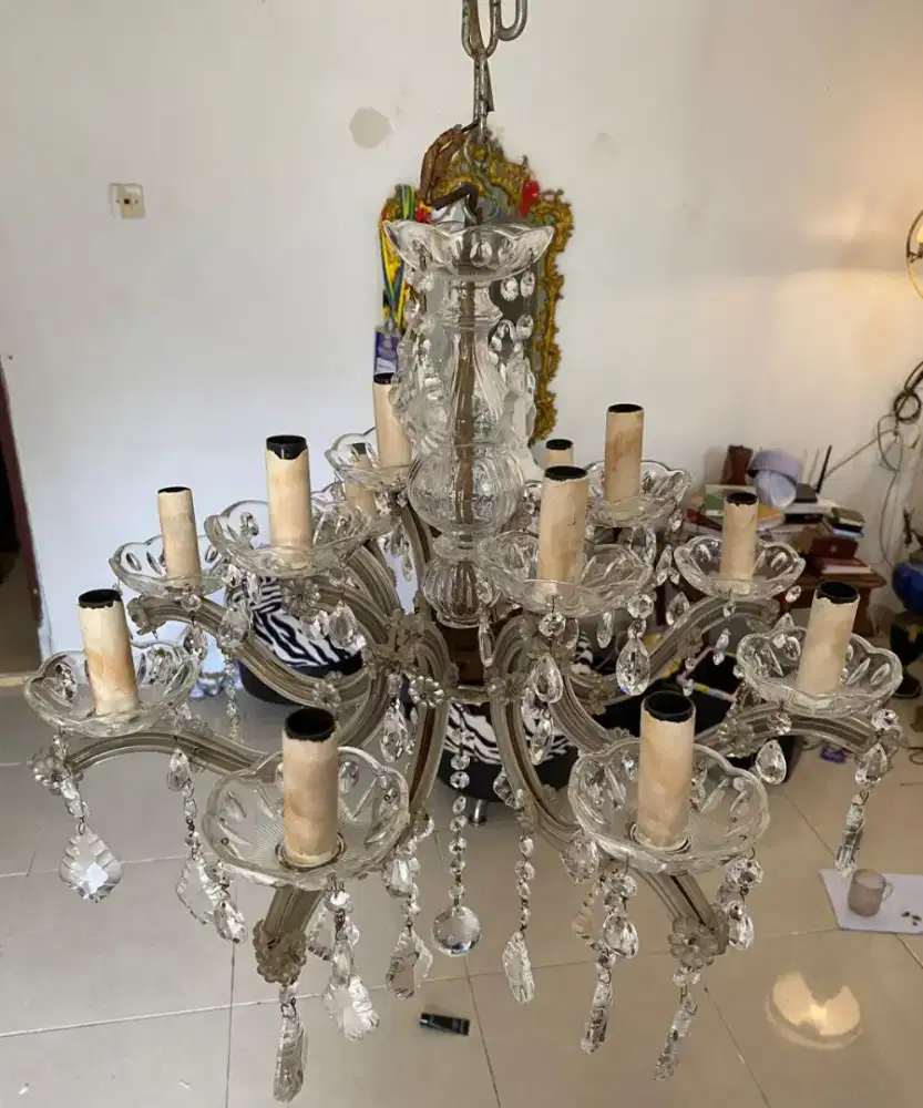 JUAL CEPAT LAMPU GANTUNG KRISTAL ITALY CABANG 12