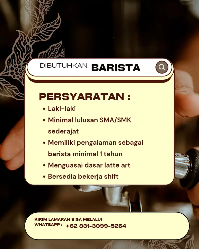 Lowongan kerja barista fnb
