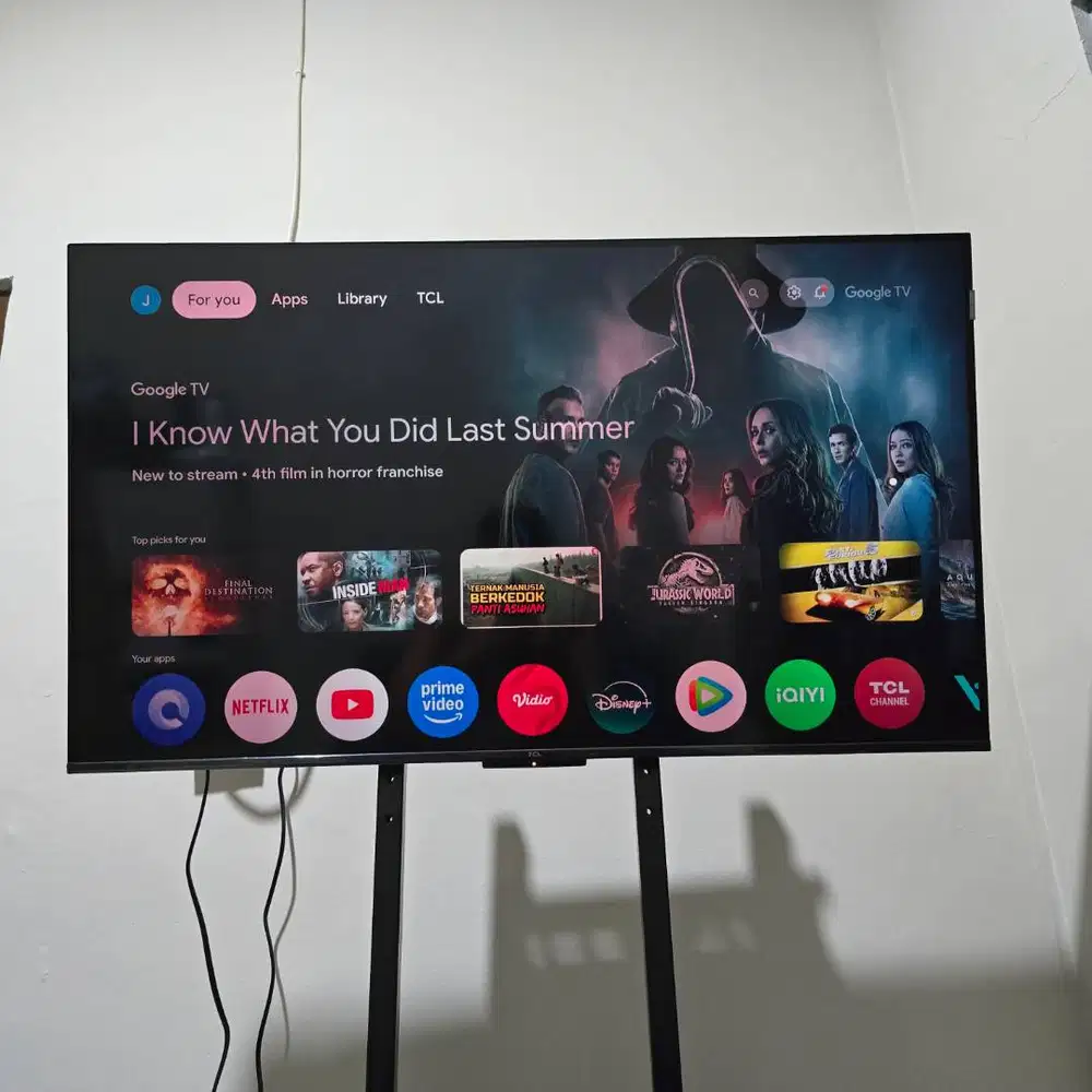 TV TCL 4K QLED HDR Google TV 43P7K-UK 43 Inch HVA Panel Bekas Mulus